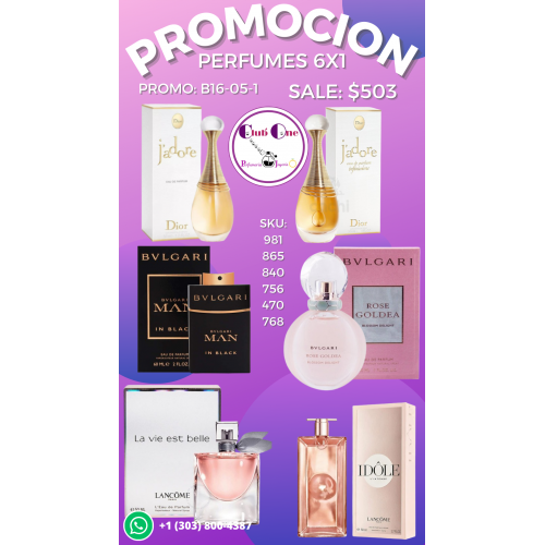 Oferta Especial Lleva 6 Perfumes y Paga Solo 1 Promoción Limitada