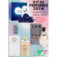 Especial para Ellas Promoción Irresistible en Perfumes para Mujer Kit 3x1