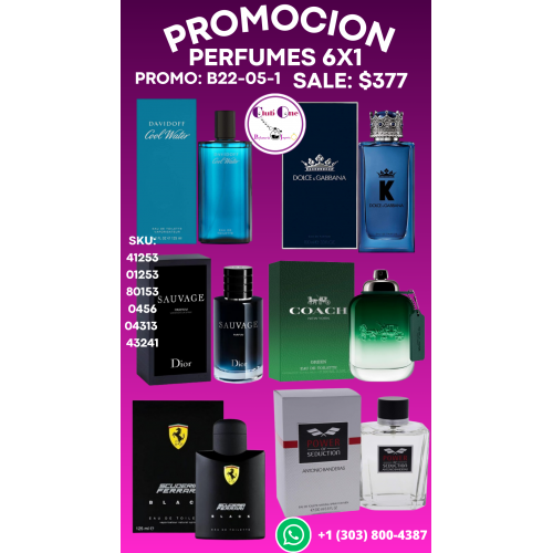 Perfumes para Hombre 6x1 en Promoción Especial