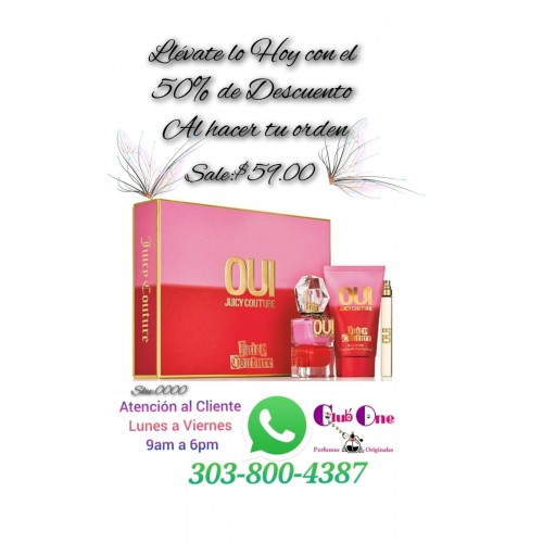 Promoción 50% De Descuento En El Perfume Set Juicy Couture Oui Promoción 50% De Descuento En El Perfume Set Juicy Couture Oui