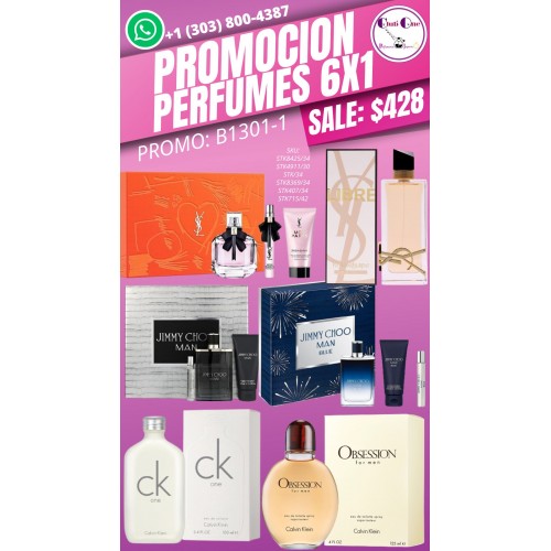 Ofertas Especiales en Perfumes para Hombre y Mujer 6x1 Ahorra Hoy B13011