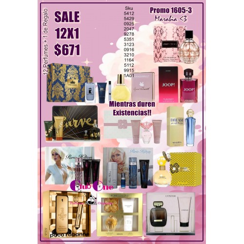 Promoción Perfume 12X1 +1 Set Perfume Gratis